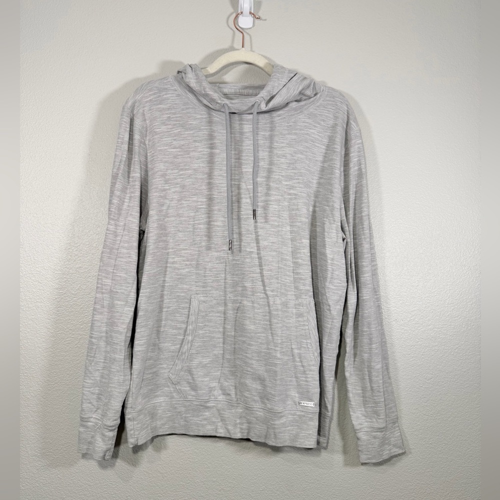 Express Hoodie Lightweight Sweatshirt Mock Neck Light Gray Women Hood Size L